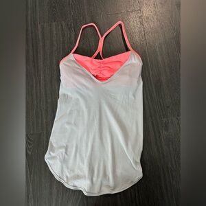 Lululemon Women's Gray and Pink Tank Top